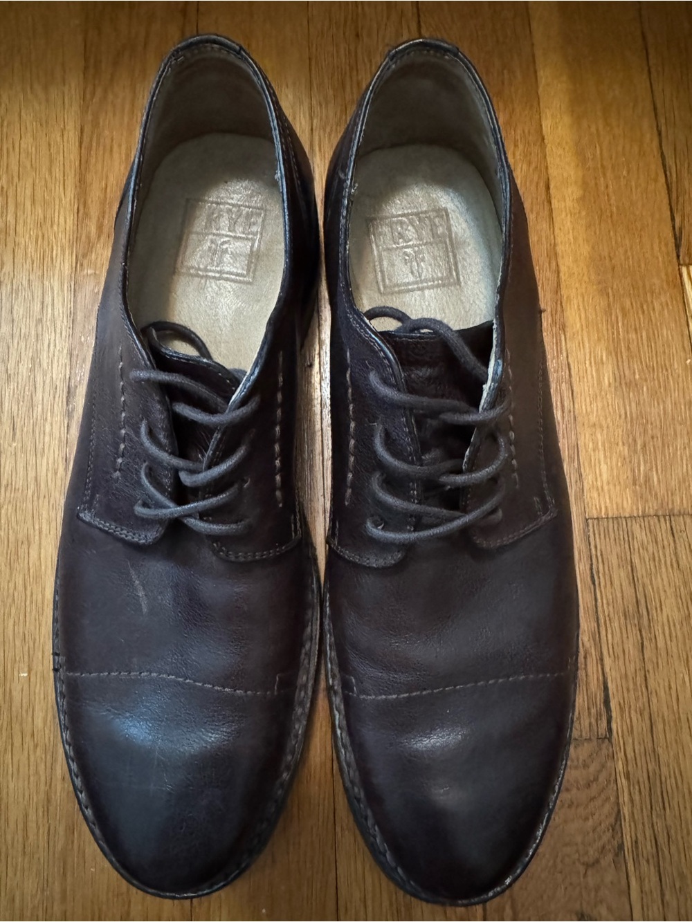 Frye Men's Dark Brown Leather Lace-Up Dress Shoes